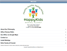 Tablet Screenshot of happykidsdentalplanet.com